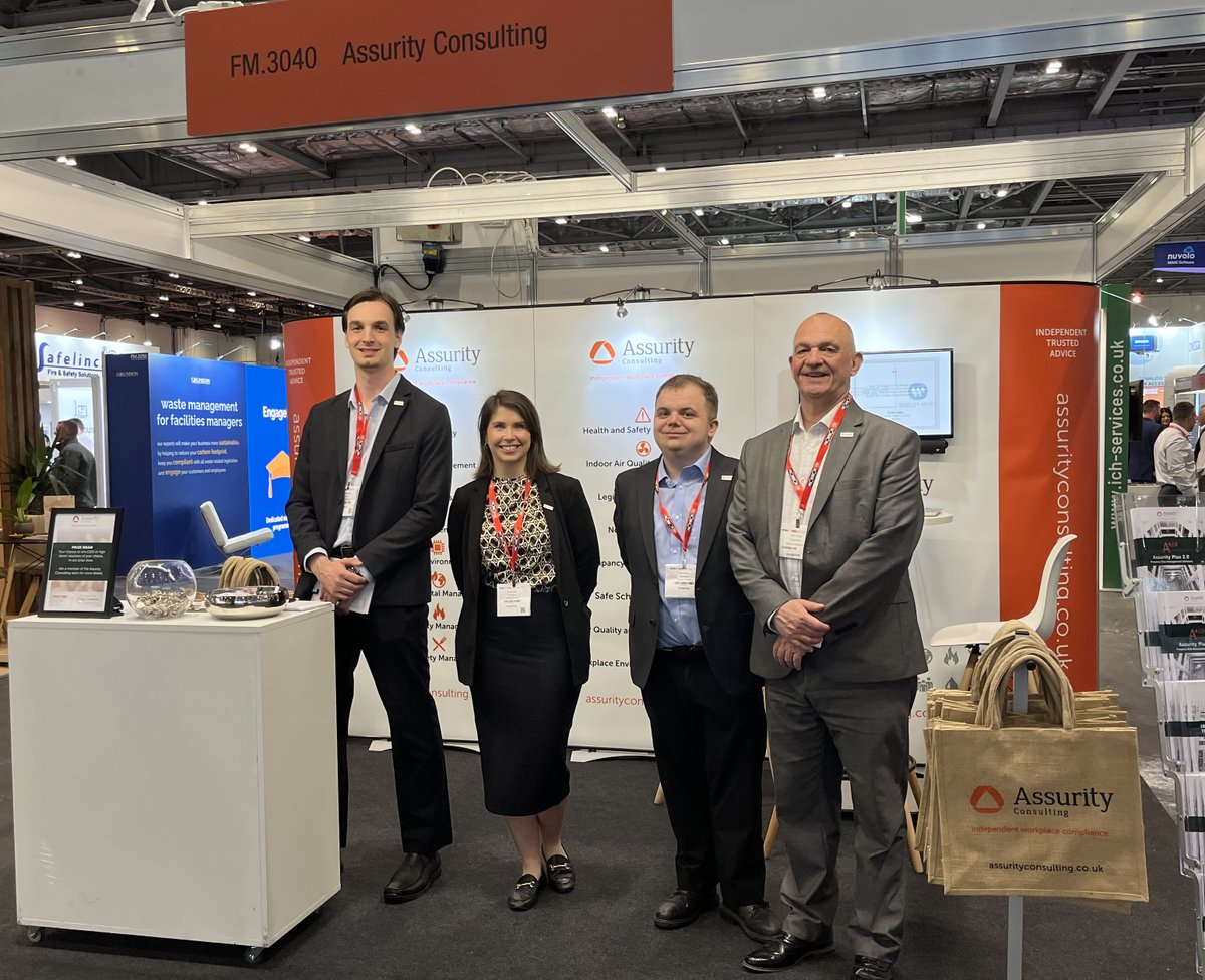 If you're attending the Facilities Show at London's ExCeL over the next couple of days, please come and say hello to our team on stand at FM.3040!

We'll be happy to speak about your workplace compliance needs, or give a demonstration of Assurity Plus 2.0 

#Fac2023 #Compliance