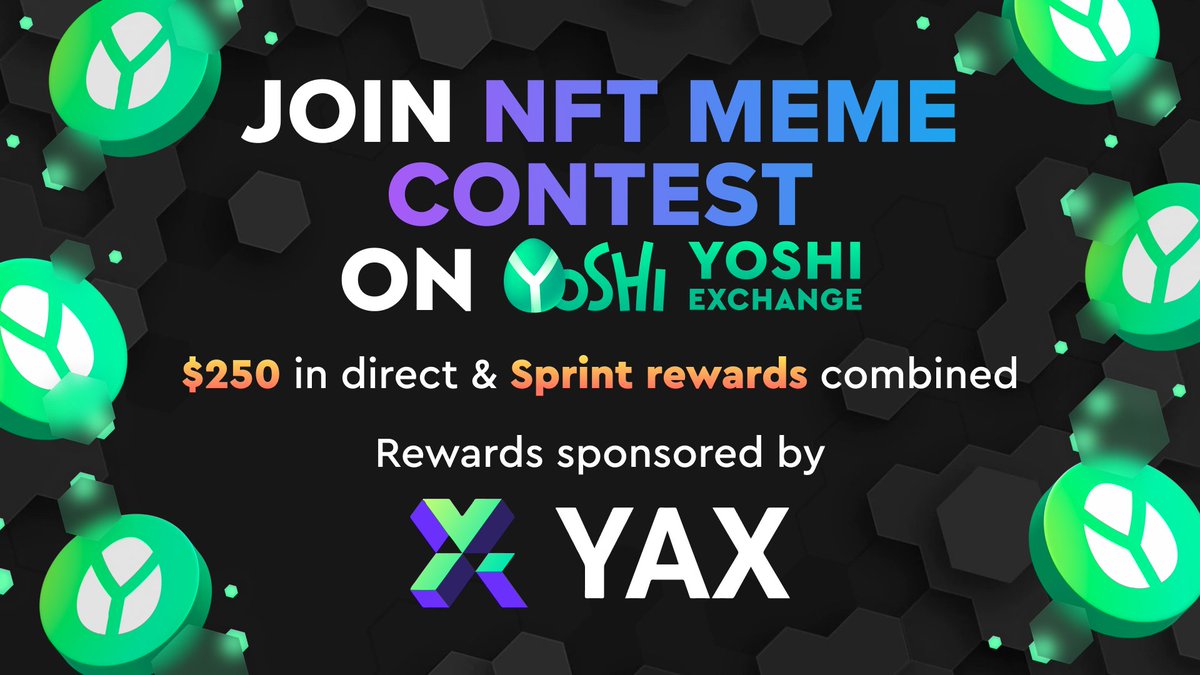 YoshiExchange's tweet photo. 🎨Join #Meme Contest at #Yoshiexchange - join the race for 💸 $100 💸 USDC in raffle and trivia #rewards and get even more by continuing the Monthly Sprint on #Zealy  

🖼️Create meme about Yoshi exchange👉Start with a guide here: https://t.co/p2uzrZWfoF https://t.co/gOprqyRgBT