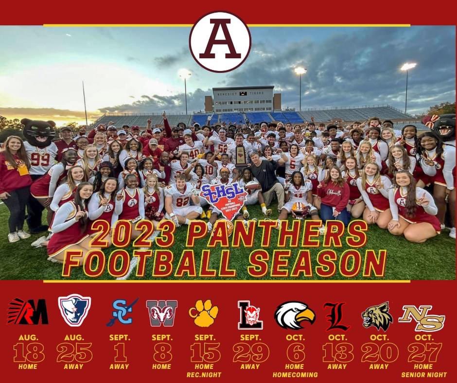 The 2023 schedule is here. The Class 2A State Champions are ready for the next journey #RepTheA