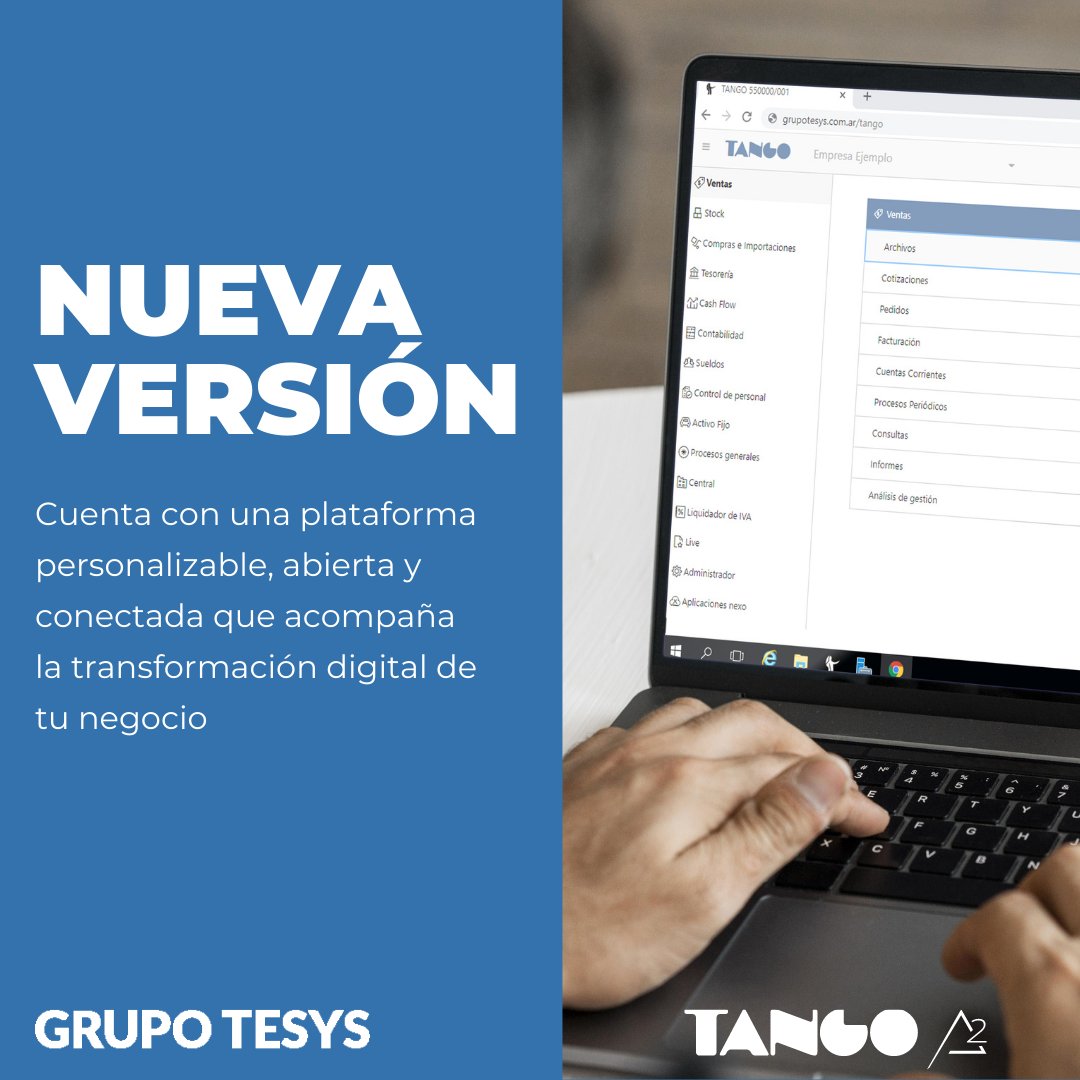 GrupoTesys's tweet image. 📣 TANGO DELTA2

Cuenta con una plataforma personalizable, abierta y conectada que acompaña la transformación digital de tu negocio.

Conocé todos los detalles de la versión.

📞 011-5352-5230 📱011-5731-0994

#GrupoTesys #TangoGestion #TangoSoftware #TangoDelta2 #ERP #Pymes