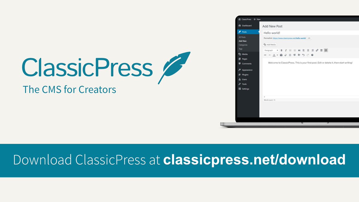 ClassicPress (@classicpress@fosstodon.org) tweet media