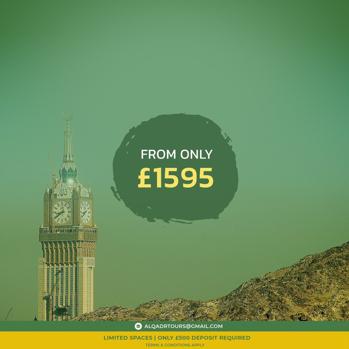 AlQadrTours's tweet photo. We are excited to announce the release of our November Umrah 2023 Group Tour. 

Alhamdullilah, the effort put behind this pkg allows us to be one of the cheapest 5* groups for this period 

We have made the booking process easier than ever before.  See next tweet (1/2) https://t.co/sDVBOn8TE4