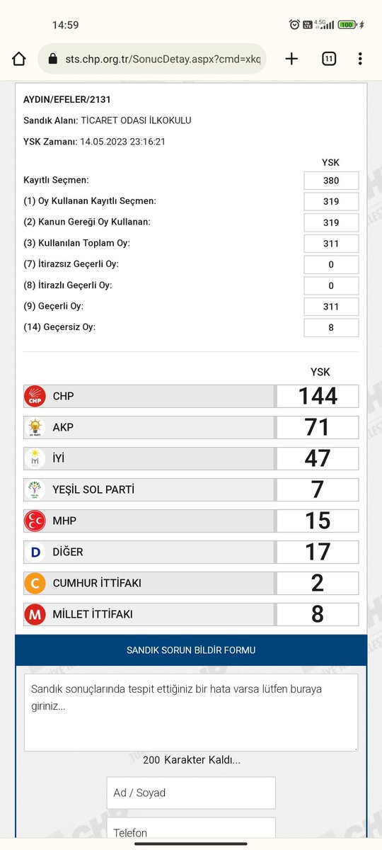 Aydın'ın Efeler ilçesindeki 2131 numaralı sandıktaki ıslak imzalı tutanakta AKP'nin 11 olan oyunun sisteme 71 olarak girildiği ortaya çıktı!