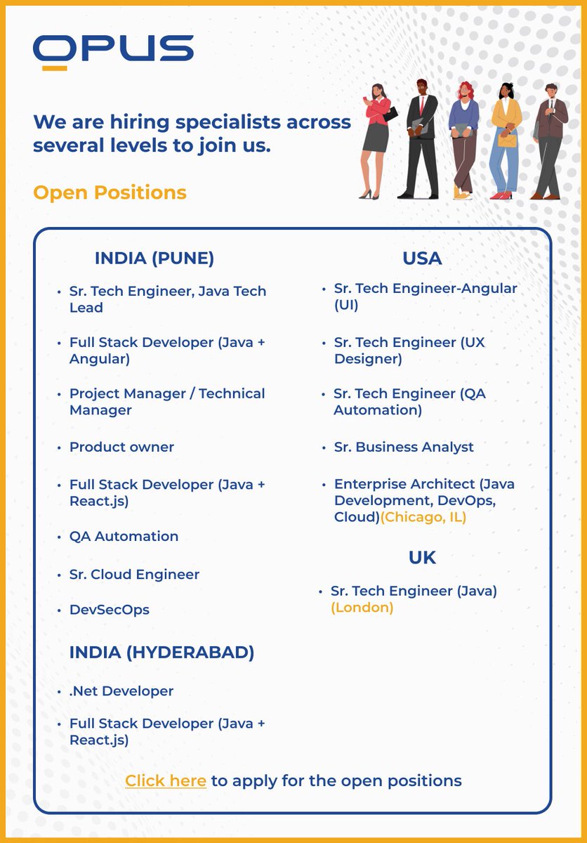 OpusTechGlobal's tweet photo. Love payments technology? Got tech skills? Join our team and make a meaningful impact!
https://t.co/XoyoCdQGkA
Send CV at talentsourcing@opusconsulting.com
#jobsatopus #paymentsolutions #digitalacceleration #ITjobs https://t.co/xa2GClrkph