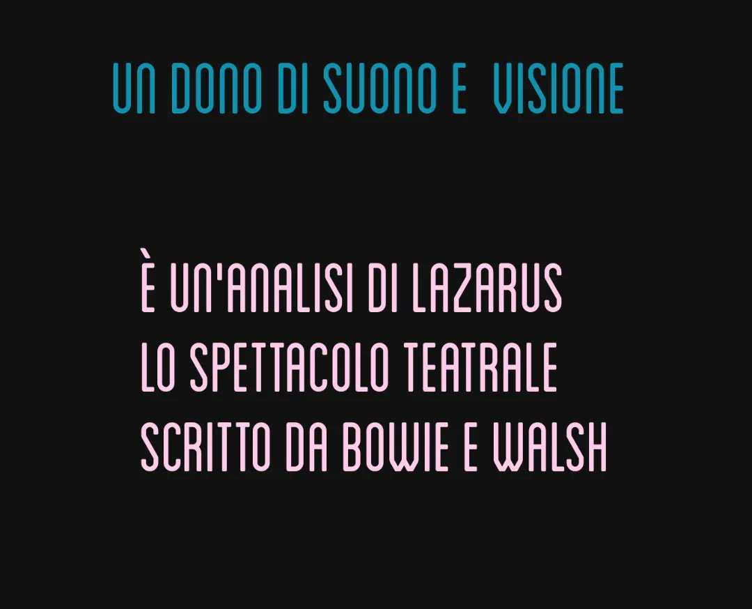 Cos'è un Dono di Suono e Visione?
È il saggio che ho scritto su #Lazarus, l'opera teatrale di #DavidBowie e Enda Walsh. È un viaggio tra colori e suoni.
Il 1 giugno sarà pubblicato per <a href="/ArcanaEdizioni/">Arcana Edizioni</a> ma è già ordinabile.
#teatro #libri #musica 

ibs.it/dono-di-suono-…