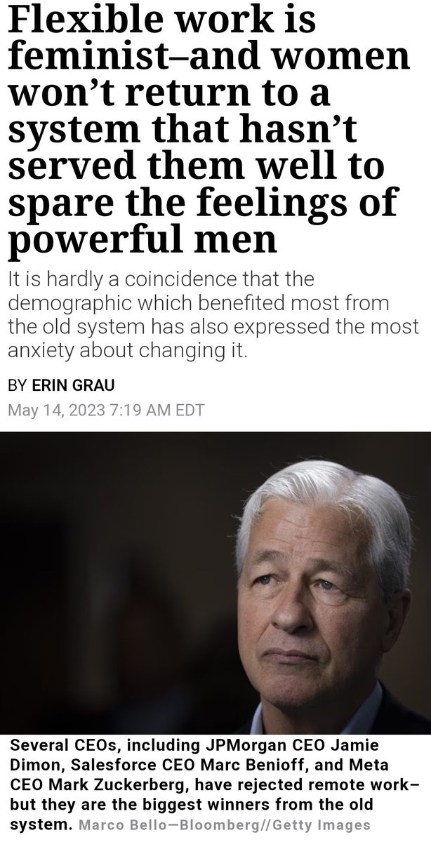 Flexible work is feminist–and women won’t return to a system that hasn’t served them well to spare the feelings of powerful men 💯