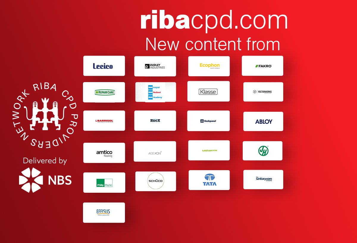 New RIBA CPD content is now available from <a href="/TataCompanies/">Tata Group</a>, <a href="/philip_payne/">Philip Payne</a>, <a href="/JamesHardie/">James Hardie</a>, <a href="/LignaciteUK/">Lignacite Ltd</a>, <a href="/abloymedia/">ABLOY UK</a>, <a href="/Rockpanel/">Rockpanel</a>, <a href="/WoodBlocX/">WoodBlocX</a>, <a href="/Vectorworks/">Vectorworks</a>, <a href="/Klasse_Group/">Klasse Group Ltd</a>, <a href="/fakrogb/">FAKRO GB</a>, <a href="/Ecophon/">ecophon</a>, <a href="/dudley_ind/">Dudley Industries</a> and more! 

Book now 👉 ribacpd.com

#CPD #RIBACPD