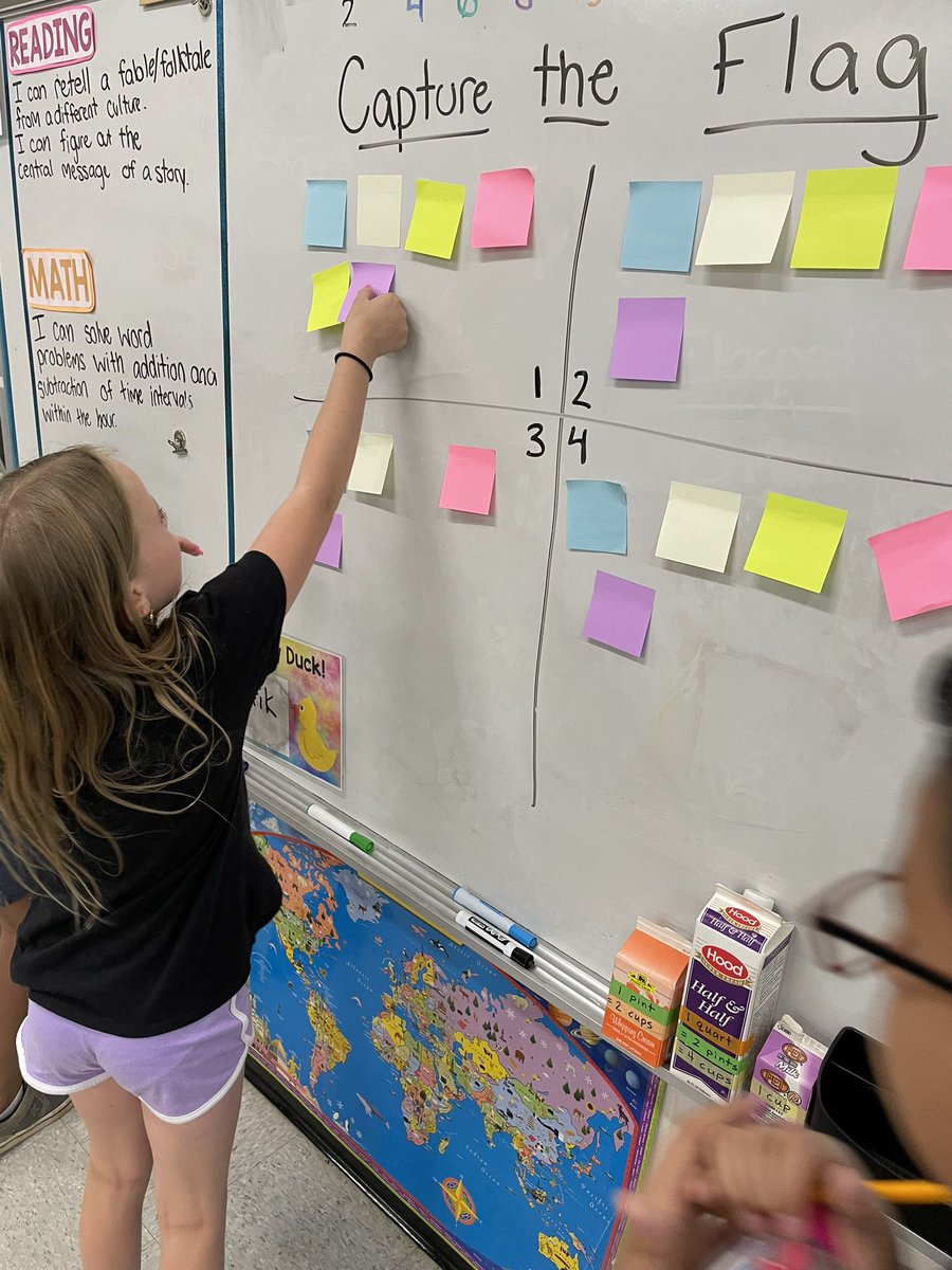 mswheeler8's tweet photo. Who said EOG prep had to be boring?!Students played “capture the flag” today to review poems. For each correctly EXPLAINED answered, teams could take a “flag” worth an unknown amount of points from another team to try and win the most points! @Smith_Seabees https://t.co/30kPLDSRPu