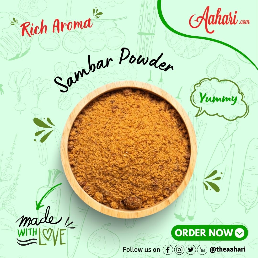 Unlock the secret to delicious Sambar with our aromatic Sambar Powder.
.
.
#pickles #masalas #Sambarmasala #aaharimasala #vegpickles #tasty #tastyfood #homefood #homemade #nonvegpickles #nonveglover #food #foodie #yummy #aahari #theaahari @theaahari 
aahari.com/collections/po…