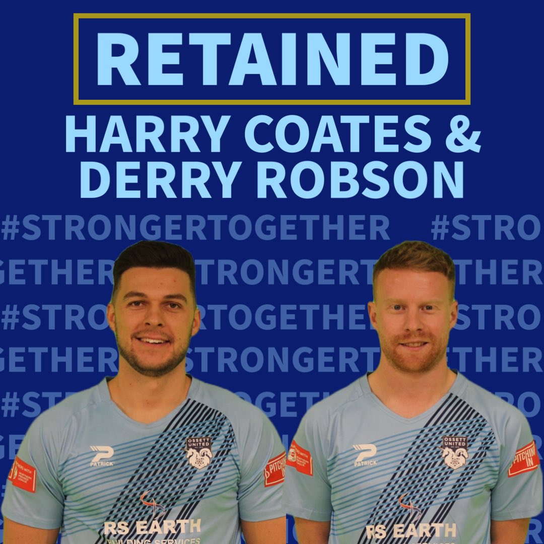 RETAINED!  We are pleased to announce that both <a href="/HarryCoates95/">Harry Coates</a> and <a href="/DerryRobson/">Derry Robson</a> will be remaining at the club for the 2023/24 season #StrongerTogether