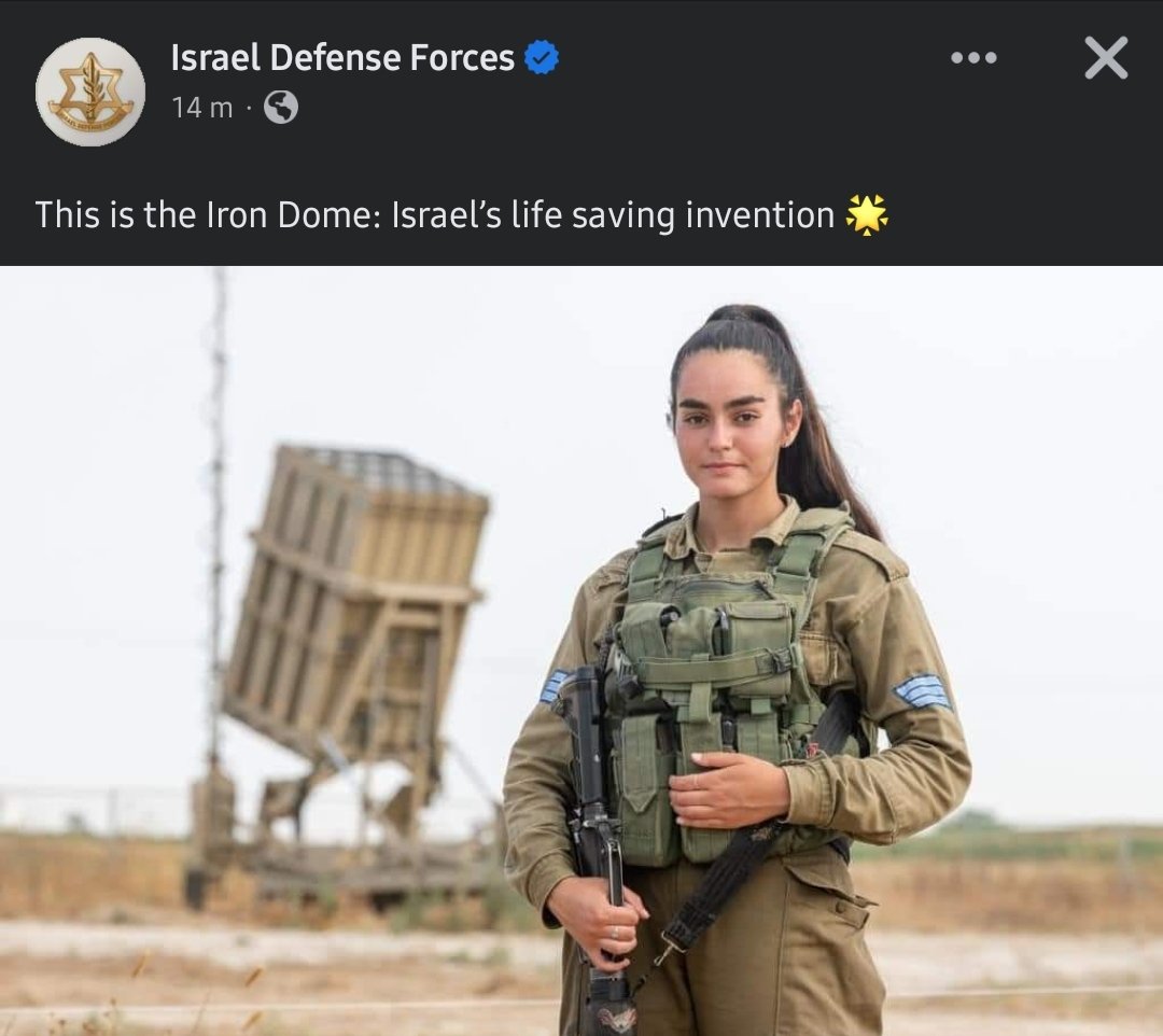 TheMossadIL's tweet photo. And that's a state-of-the-art missile defense system behind her. https://t.co/kAK8cxouvg
