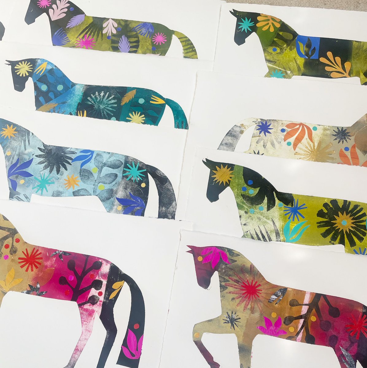 All these unique monoprints will be available soon in my shop !