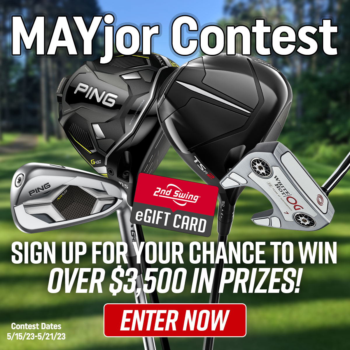 #GIVEAWAY! Enter our MAYjor contest, with over $3,500 in prizes (including custom-fit clubs 🤯). Click here to enter: 2ndswing.com/contest-entry 

BONUS ENTRIES if you:

⛳ Like and Retweet this tweet.
⛳ Follow <a href="/2ndSwingGolf/">2nd Swing Golf</a>.
⛳ Mention two golf partners in a reply.

Good luck!