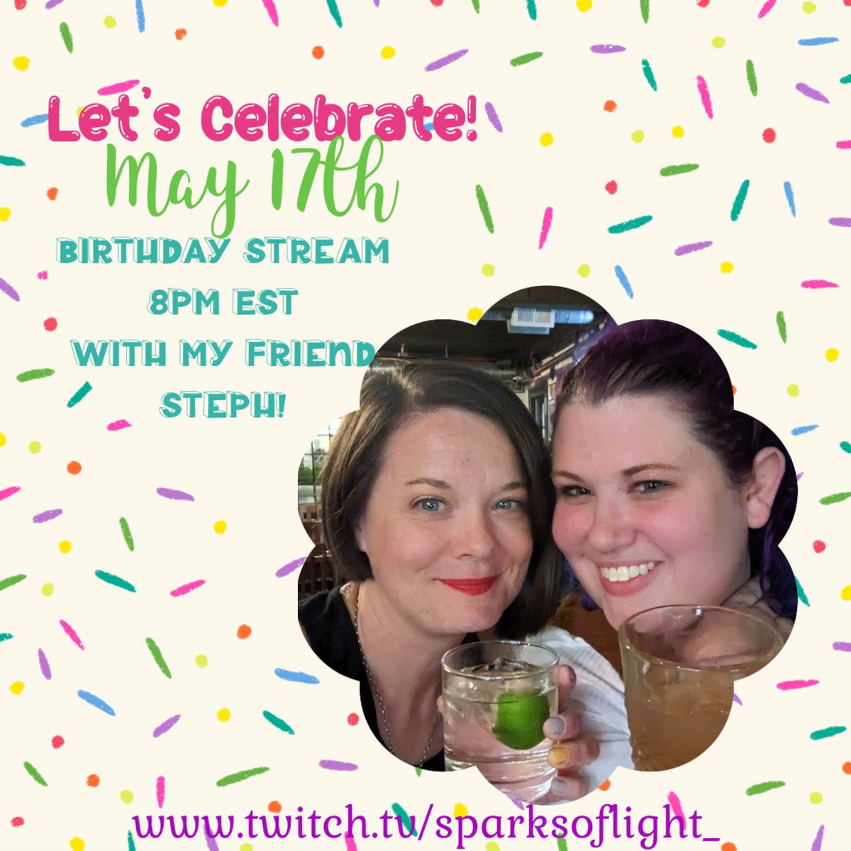 SparksofLight29's tweet image. 🎉Birthday Stream Tomorrow! 🎉 8 pm est: twitch.tv/sparksoflight_ 🎈🎈