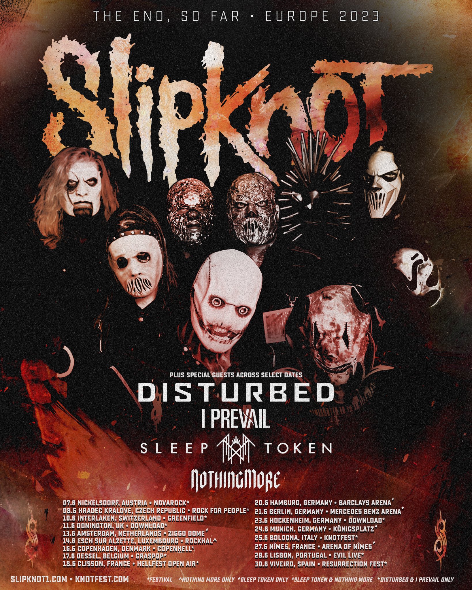Slipknot on Twitter "EUROPE 2023 with special guests Disturbed