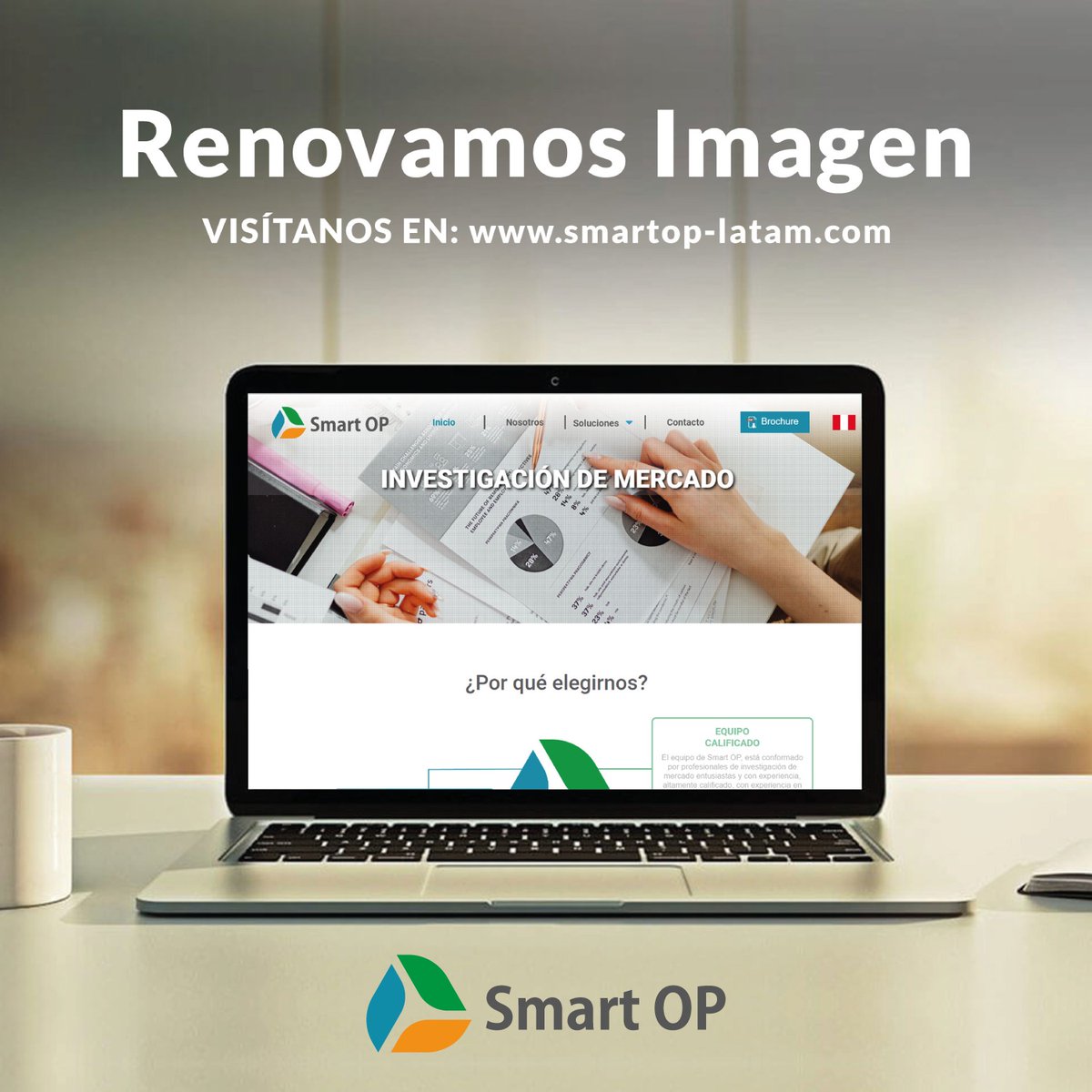 smartop_latam's tweet image. Renovamos nuestra página web.!!!
#SmartOP #SmartManagementOP #investigacióndemercados #insights #cuantitativo #cualitativo #ConociendoAlConsumidor #encuestas #Cati #Capi #Cawi #entrevistas  #paginaweb #imagendemarca 
lnkd.in/eSgKQHH
lnkd.in/eM45r_aZ