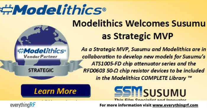 #Modelithics Adds Thin-Film Resistors, Chip Attenuators, Splitters and terminations from #Susumu to its Library

Read more: ow.ly/sU5050OoUoy

#MVPprogram #thinfilm #resistors #attenuators #powersplitters #terminators #automotive #medical #aerospace
@Modelithics_