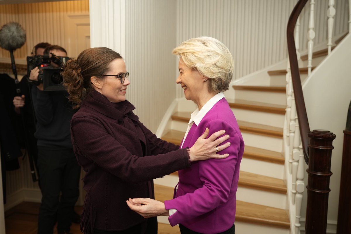 A very warm welcome to Reykjavík <a href="/vonderleyen/">Ursula von der Leyen</a>. It was great to have the opportunity to discuss with you the important issues that are on the agenda of the #CouncilOfEuropeSummit such as the war in Ukraine, democracy and human rights.