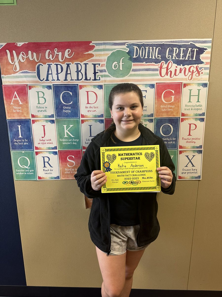 LP_ShelbyMiller's tweet photo. All of our math challenge winners throughout the year competed against each other for the “Tournament of Champions Winner”! It was fun to watch & Katie Anderson won it all! @debianderson313 #AdventureAwaits #LPGreatThings https://t.co/J2Gkn5w7MD