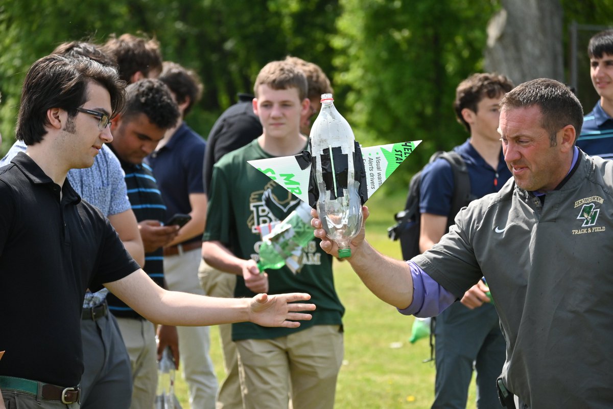 HendrickenHawks's tweet photo. A tell-tale sign that spring is here: bottle rocket launches in Physics class 🚀 https://t.co/8RfLBcq7vA