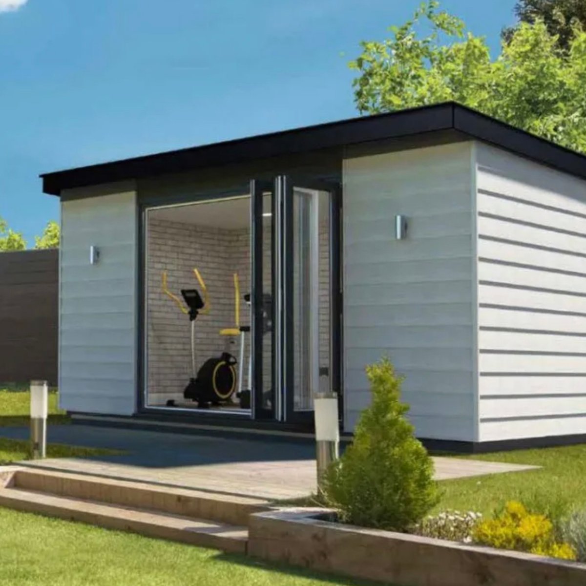 Our prefabricated modular Kyube Garden Rooms are quiet, warm and long-lasting. Exterior cladding in a choice of four PVC colours or FSC-certified larch or redwood panels. Suitable for any purpose, spare guest room, gym, garden office or kid's playroom, what would you do?