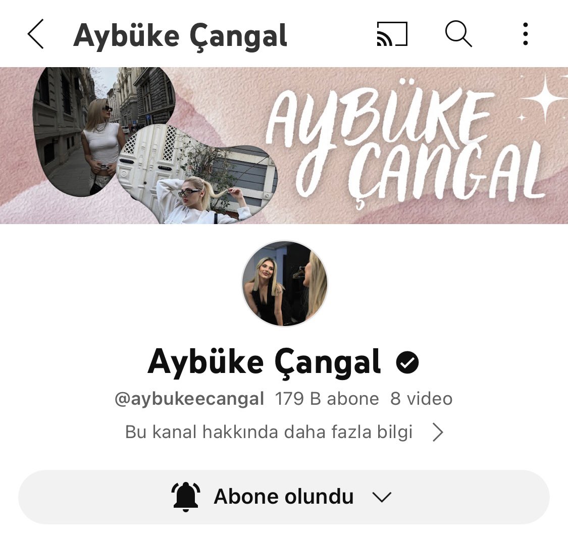 Kalkın Aybüke YouTube’da mavi tik almış 🥳 #AyTol
