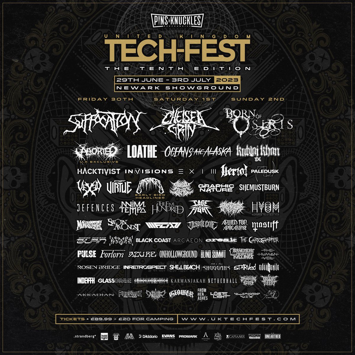 So who are we going to see at @UKTechFest this year? Crazy lineup featuring @suffocation , @abortedmetal , @loatheasone @bornofosiris4 and countless other sick bands #uktechfest #crepitation