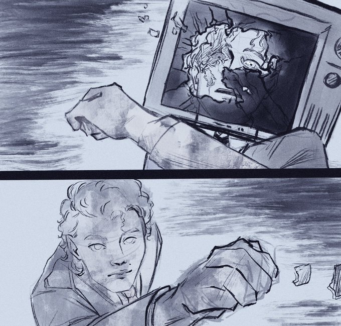 Last session was brutal, Odhrán got one shot killed (punched through the eye) by a crystal version of himself   Reference taken from a comic