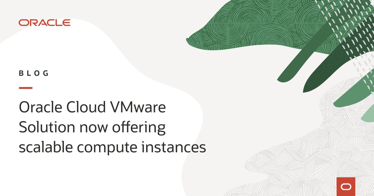 The Spring '23 release of <a href="/OracleCloud/">Oracle Cloud</a> #VMWare Solution includes support for new bare metal compute instances. Get the details: social.ora.cl/6018O9rOo