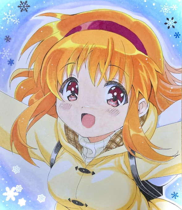 約4ヶ月のアナログフルカラーイラストビフォーアフター。 左が2022年12月31日で右が2023年4月20日にツイートしたあゆです。 #アナログイラスト #Kanon #月宮あゆ