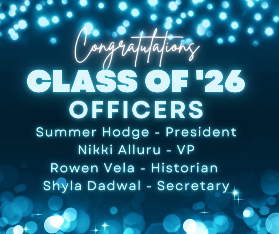 DRUM ROLL ..... Your class officers are: