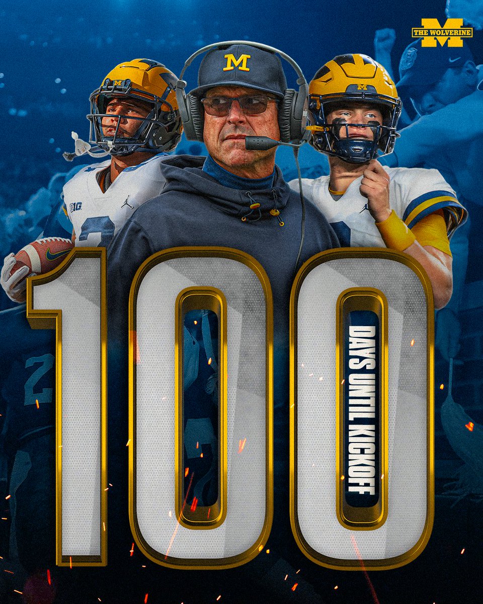 100 DAYS UNTIL MICHIGAN FOOTBALL!!! 

#GoBlue