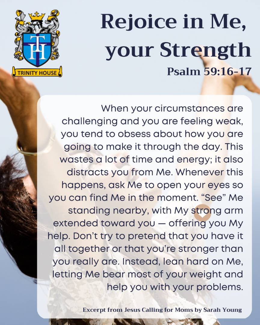 Rejoice in God your strength!

#trinityhouse
#believe 
#bible 
#god
#jesus 
#christ 
#rejoice 
#strength 
#pastorituahighodalo