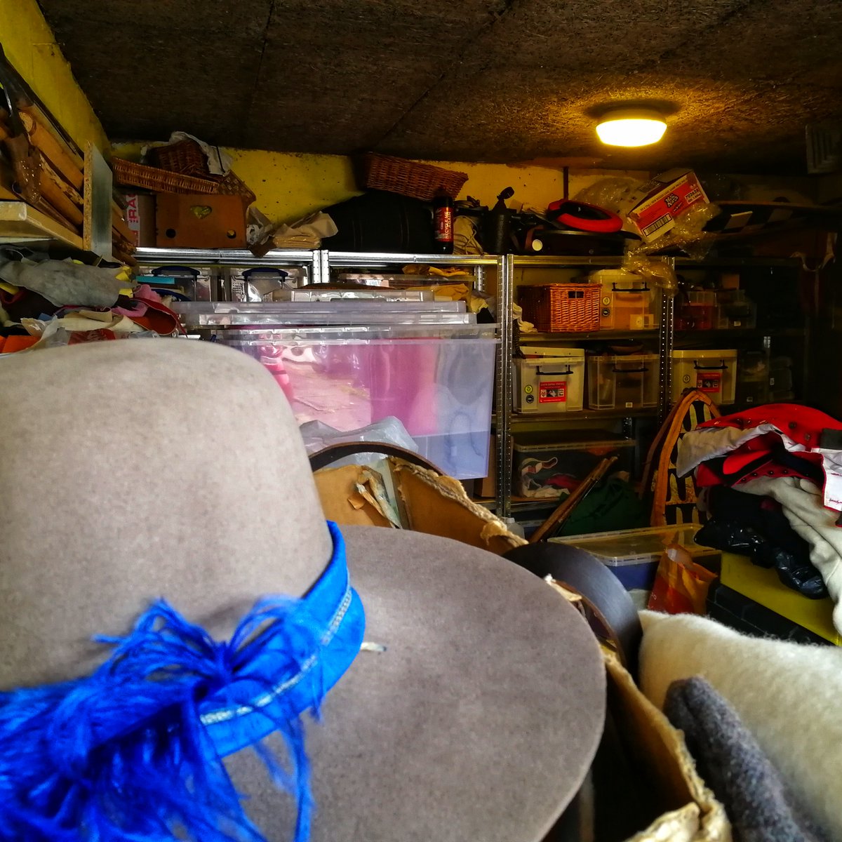 HistoricEchoes's tweet photo. It isn’t every day that you get #BehindTheScenes but for #MedievalMay here you are - deep into the kit mines (or having a glance inside the garage)
It’s exhausting keeping track of everything! https://t.co/llillf9CC6