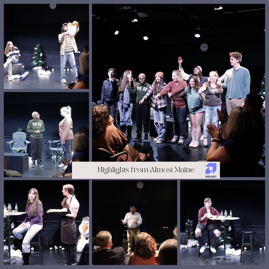 Congratulations to the Apex Arts Theatre seniors for putting on their final group performance for the year. Almost Maine, which was performed at Studio 39 in Annapolis.
#theatrearts #artsmagnet #acting #performance #performingarts #theatreeducation #highschooltheatre