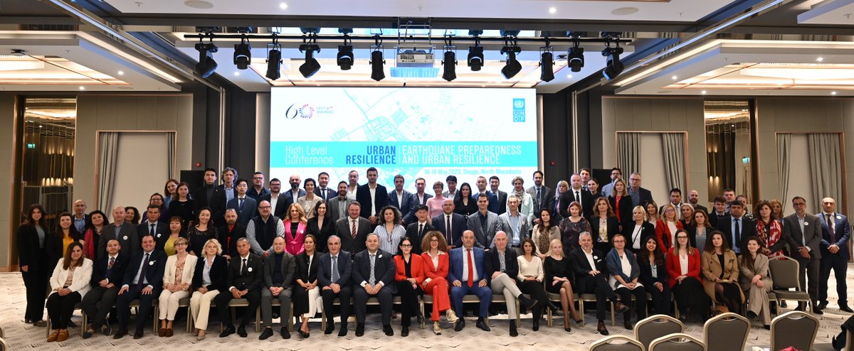 ✅We ended the first Conference day on "Urban Resilience and earthquake preparedness" in Skopje with success and a family photo. 🤝Experiences were shared reminding us how important is to invest in building urban resilience and disaster risk reduction.
#Skopje60 #urbanresilience