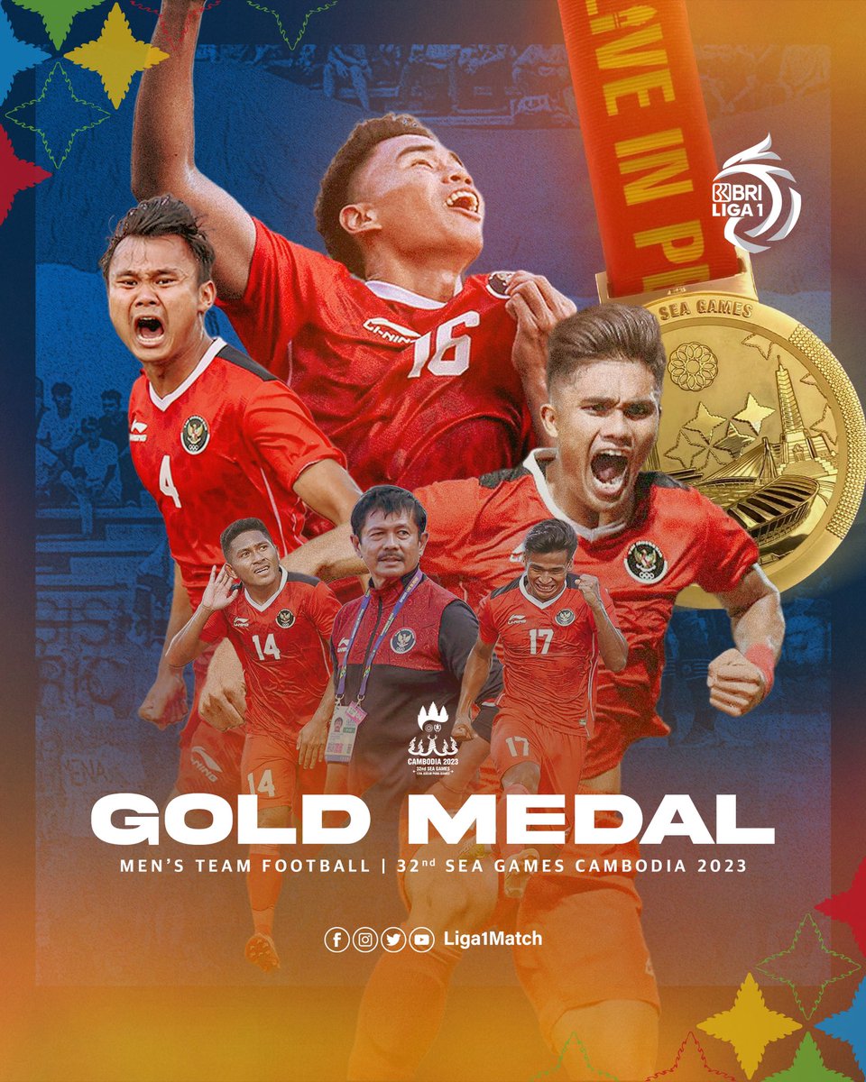 JUARA! Emas untuk sepak bola Indonesia!🥇🇮🇩

32 tahun penantian, Timnas kembali berhasil mengukir sejarah di final SEA Games 2023 Kamboja dengan menaklukan Thailand. 

Terimakasih Garuda Nusantara! Kami semua bangga!

#bangkitbersama
#timnasindonesia
#KitaSatu 
#footballfamilies