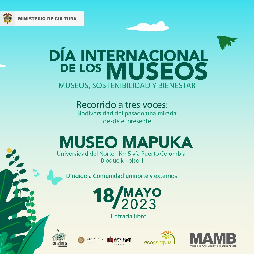 MapukaUninorte's tweet photo. Nos vemos el 18 y el 25 de mayo para celebrar el Día de los Museos con @mambq_museo @EcocampusU y @MusicaUninorte 

@IcomOfficiel @ICOMColombia https://t.co/Hpu0vli9hb