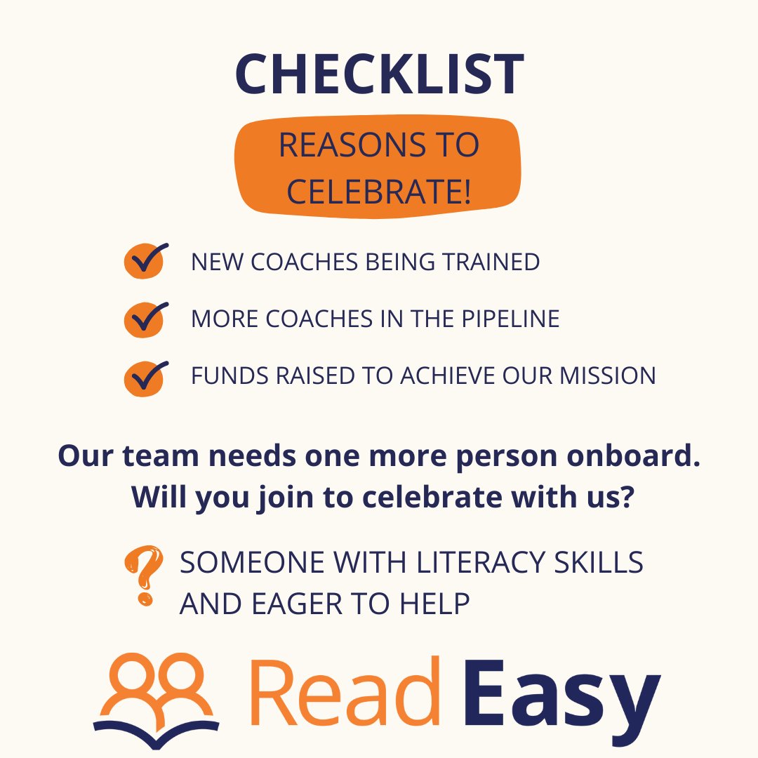 ReadEasyMB's tweet image. Help us tick the last item off our checklist! Let's celebrate together!

#readeasy #readeasymorecambebay #adultliteracy #abetterworld #volunteer #southlakes