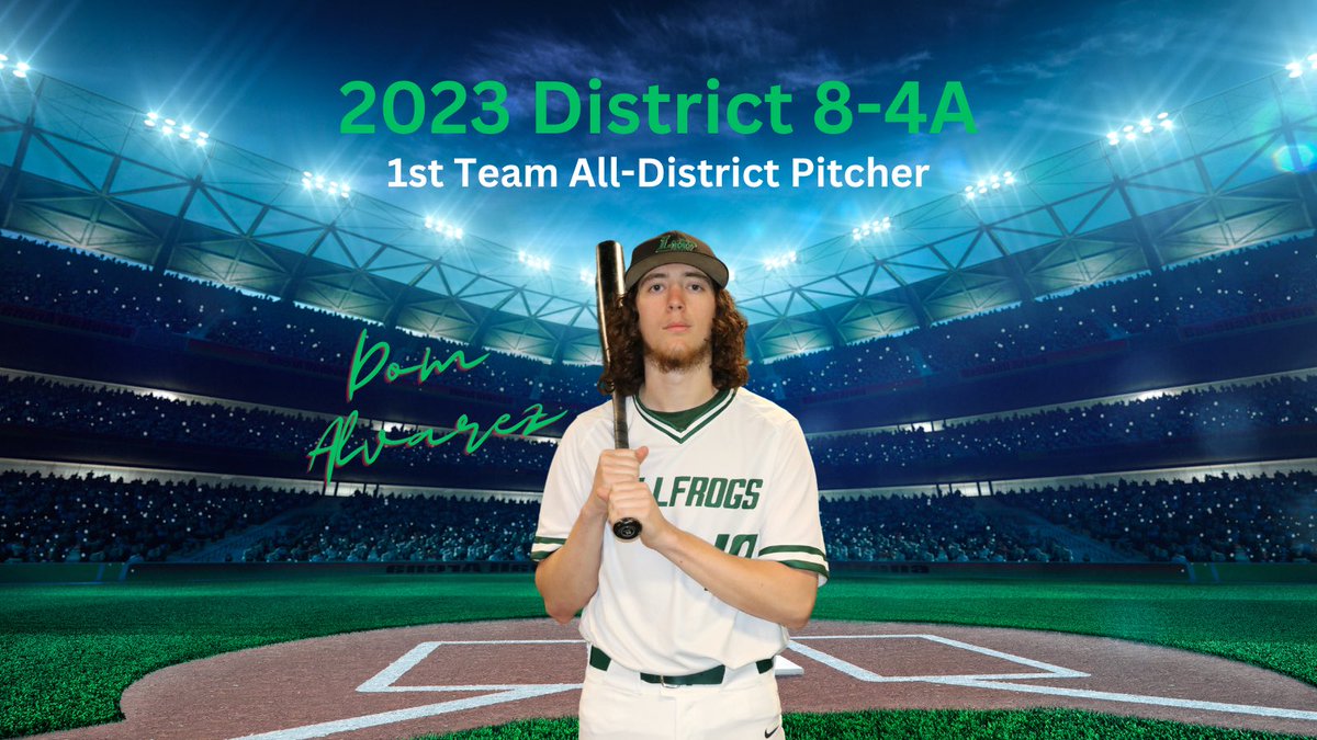 LWBullfrogBSB's tweet photo. Congratulations to Dom Alvarez for earning 1st Team All-District Pitcher!

@dominic61905 
@LakeWorthISD 
@HsLakeworth https://t.co/NDn9evYia3