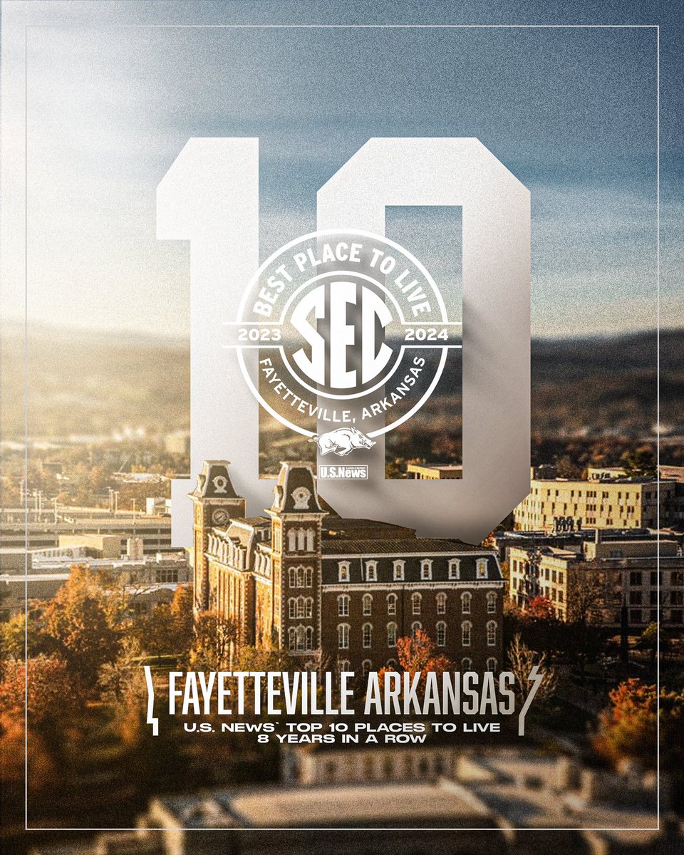 The #1 place to live in the SEC and the eighth year in a row being named a Top 10 place to live in the U.S.