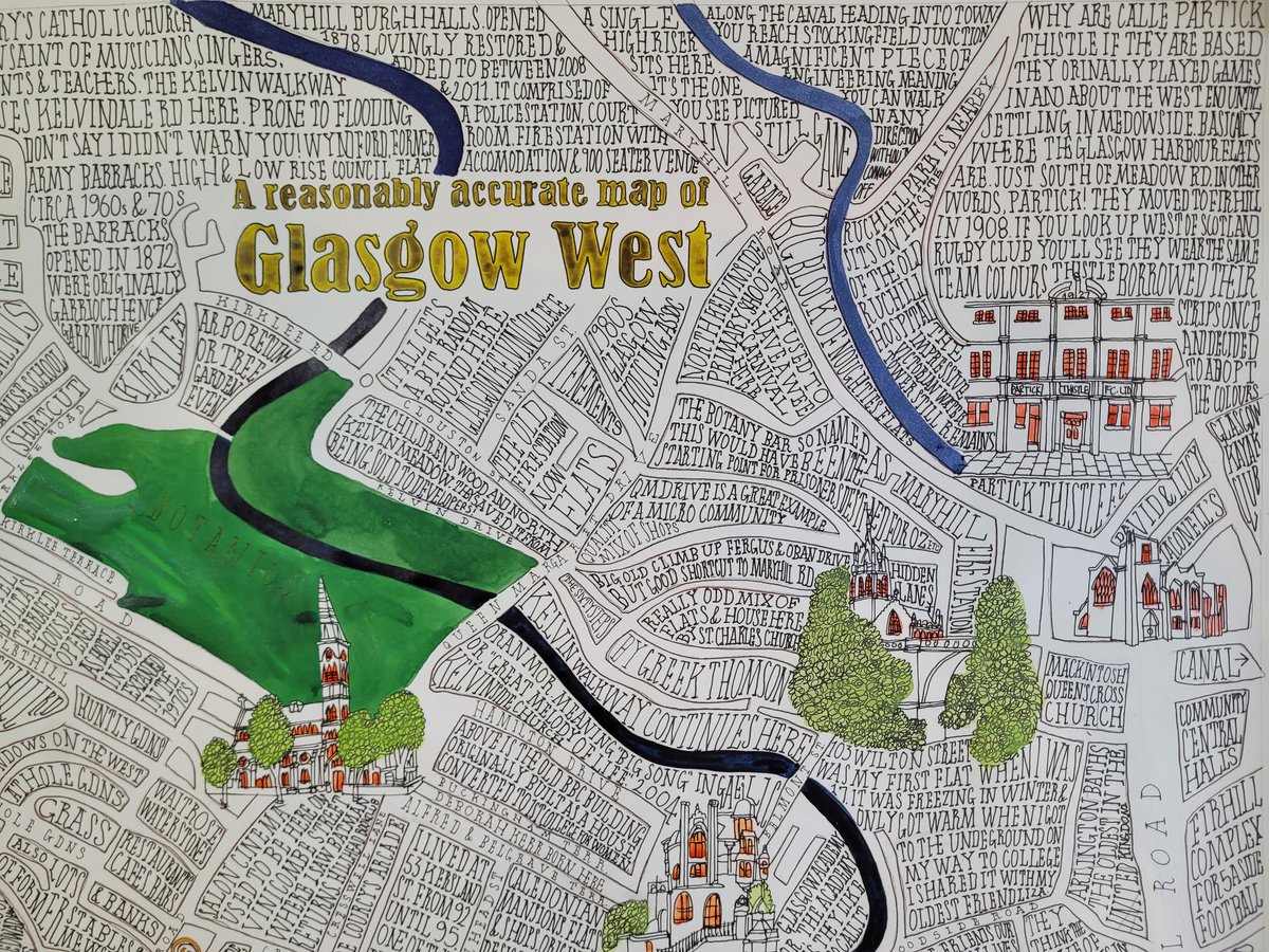 adrianmcmurchie's tweet photo. 'A reasonably accurate map of Glasgow West' to add to the collection. Prints available next week....#glasgow #glasgowarchitecture #glasgowprint #adrianmcmurchie #theglasgowillustrator #shopscotland #shoplocal #maps #glasgowmap https://t.co/CBdCLjw5Dl