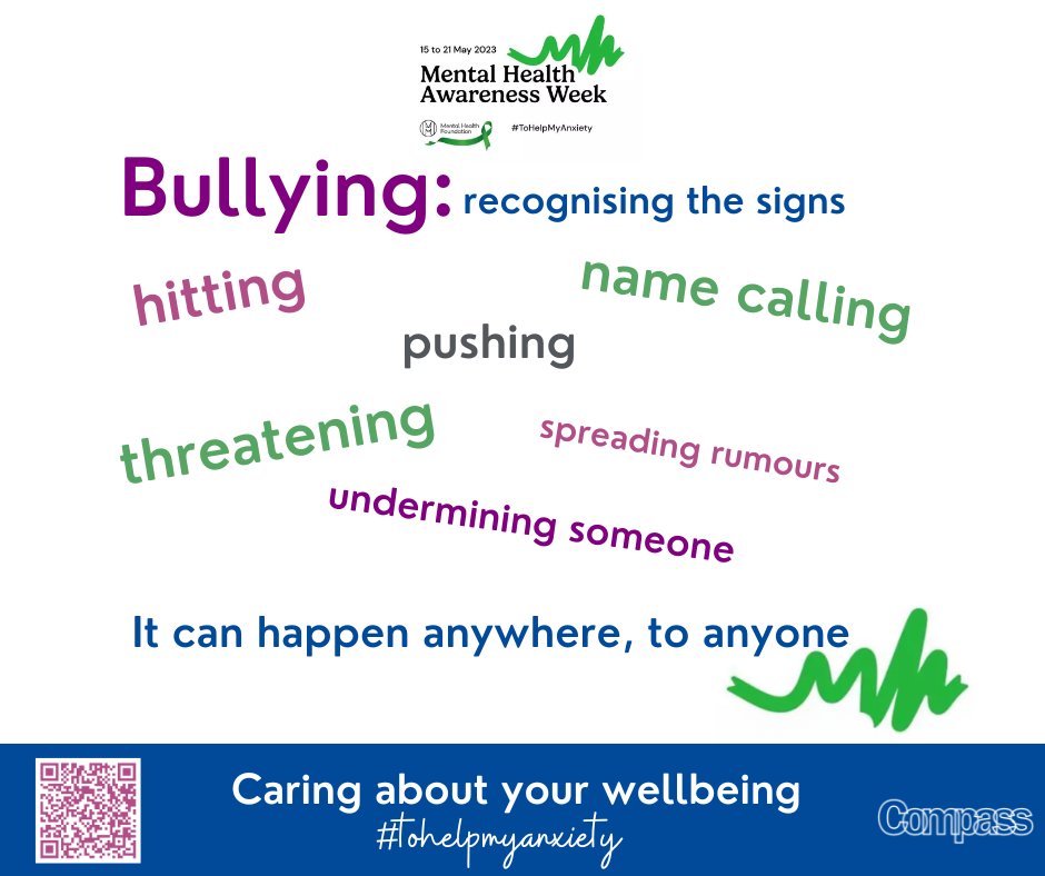 Being bullied can cause anxiety. Some children and young people don't realise what they are doing is bullying, and how their words and actions effect others. Check out our resources to help your child recognise the signs tinyurl.com/trmuf224 #MentalHealthAwarenessWeek
