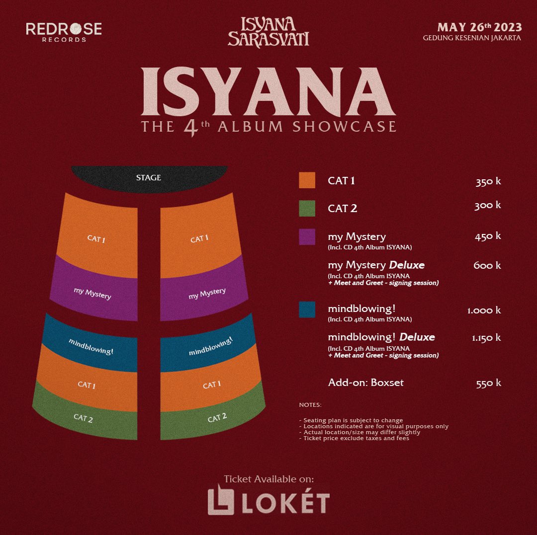 Tickets are available now on Loket.com or you can click the link below👇🏻

tidyurl.link/isyanasarasvati

So, who’s coming? Tag your showcase partners!😉❤️‍🔥

#ISYANA4THALBUM
