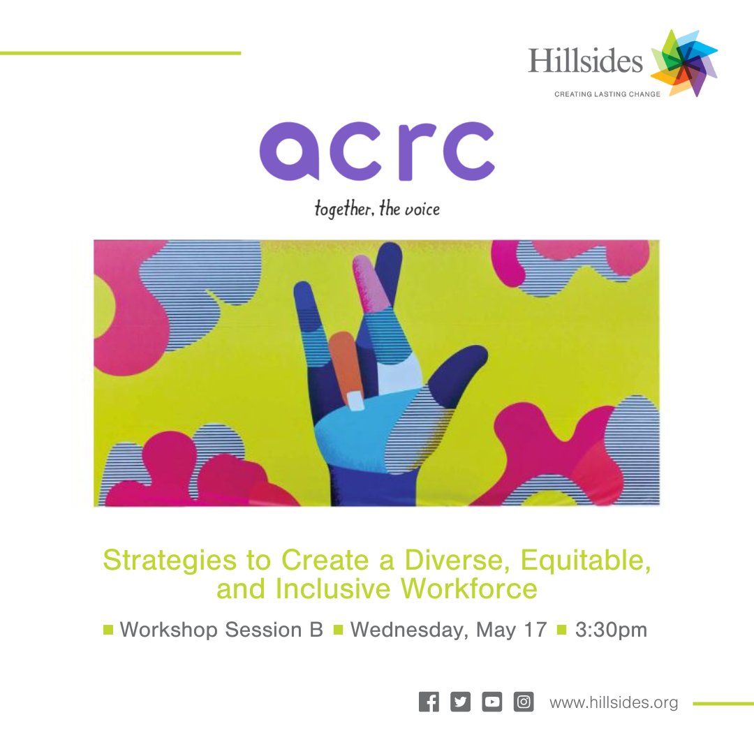 Today kicks off the ACRC annual conference, and we look forward to connecting with our partners and friends. Join us tomorrow at 3:30 pm for a workshop: Strategies to Create a Diverse, Equitable, and Inclusive Workforce. See you there!
