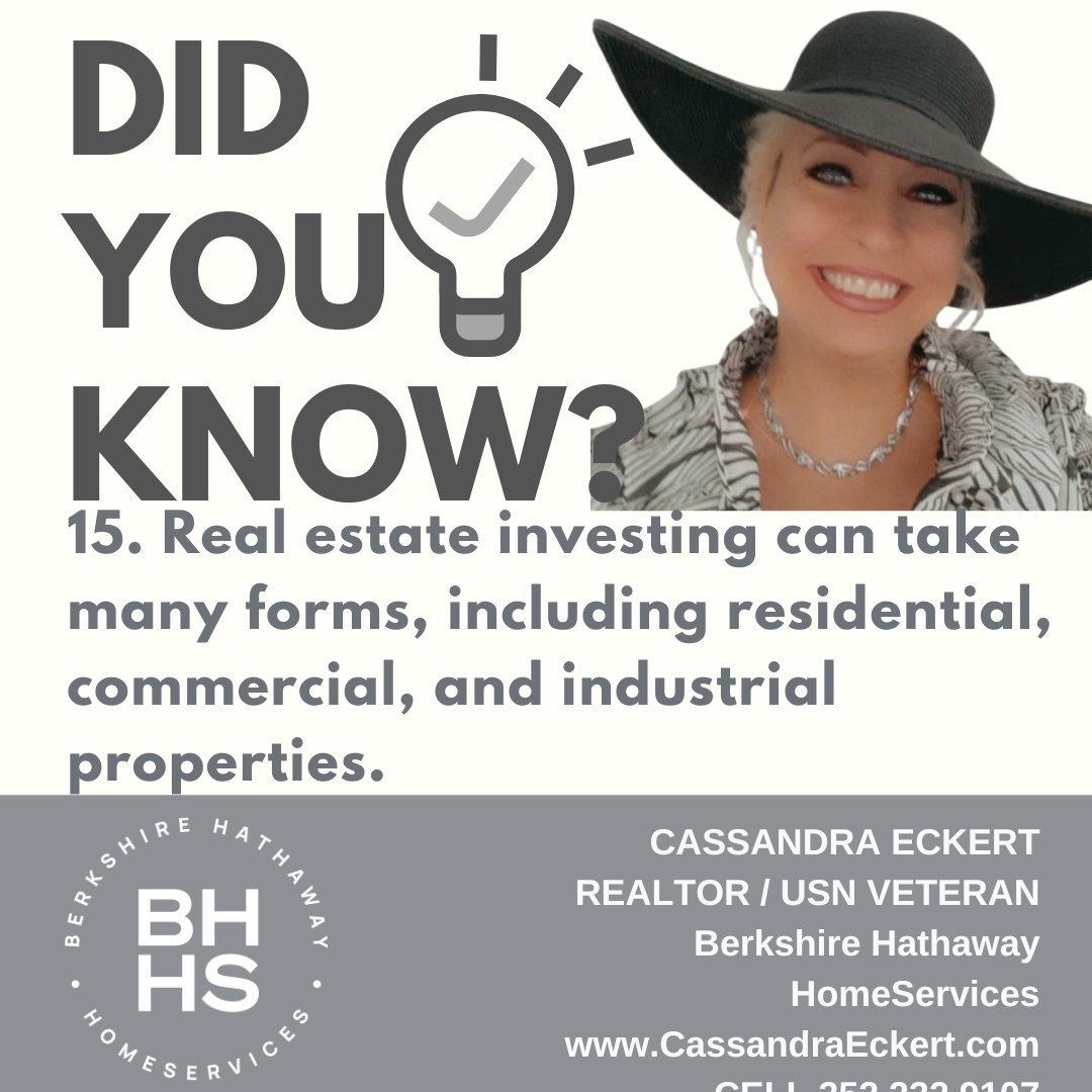 15. Real estate investing can take many forms, including residential, commercial, and industrial properties. #investing   #incomeproperties   #portfolio   #networth   #properyacquisition   #growyourmoney   #realtor