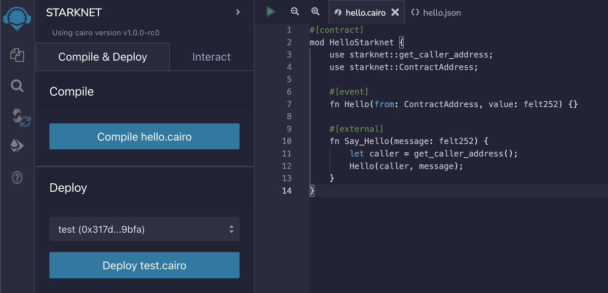 Is that Cairo 1.0 on Remix? Coming soon!

<a href="/Starknet/">Starknet (Privacy arc) 🥷</a> <a href="/nethermind/"></a>
