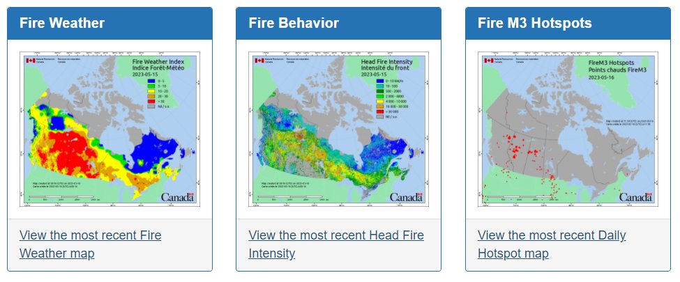 🔥🌲🌳🔥The Canadian Wildland Fire Information System is your go-to for daily #forest fire weather and fire behavior maps. Operating year round, the hot spot maps are especially useful throughout #wildfire season (May-Sept).