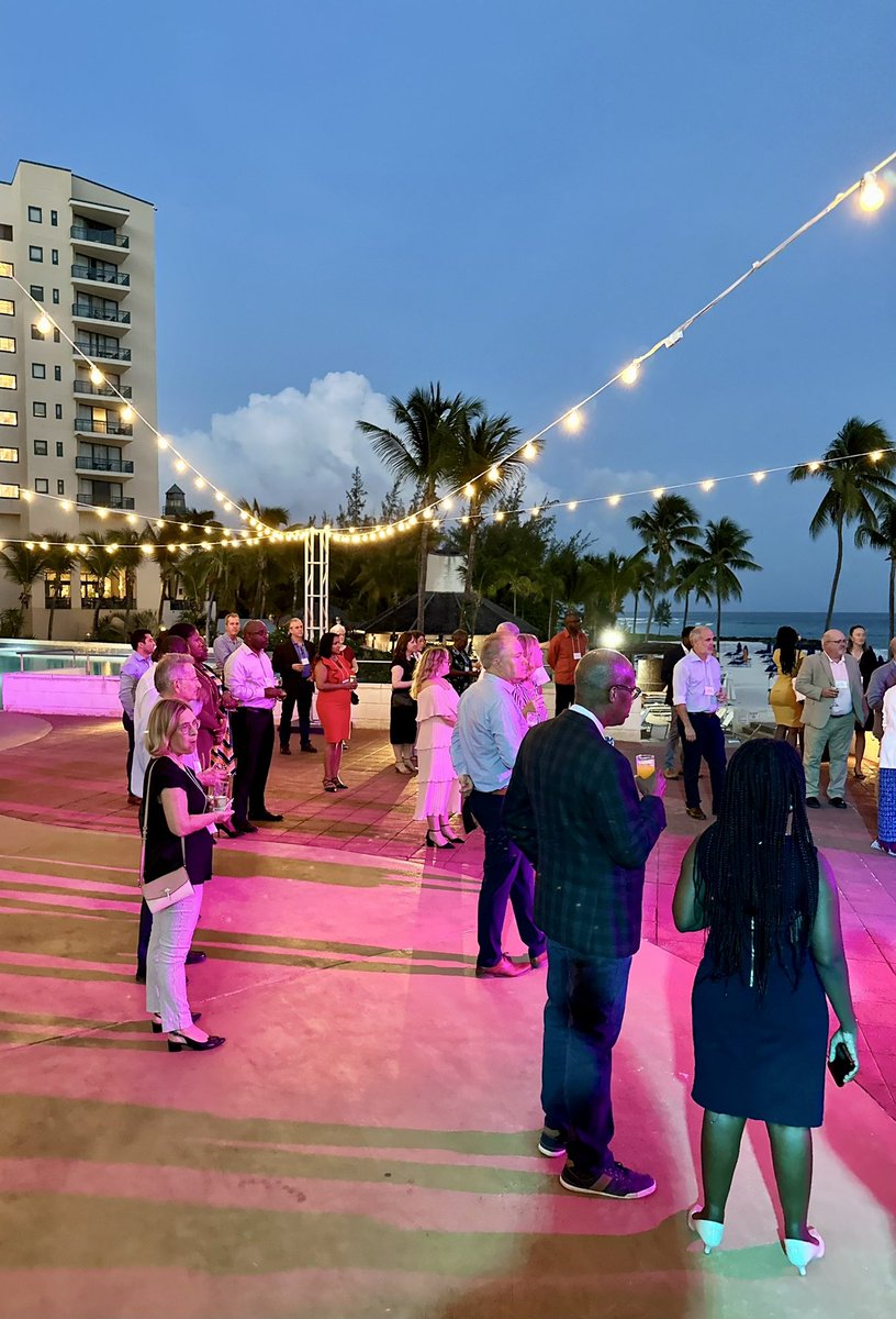 AbbieHodder's tweet photo. Our #AtlanticCanada trade delegation was thrilled to host a business networking reception w/ local partners &amp; contacts last evening in #Barbados w/ remarks from @LilianCGAC 

Fantastic evening of developing new partnerships &amp; strengthening existing connections! #BGI #trademission https://t.co/YMlyGgqVoL