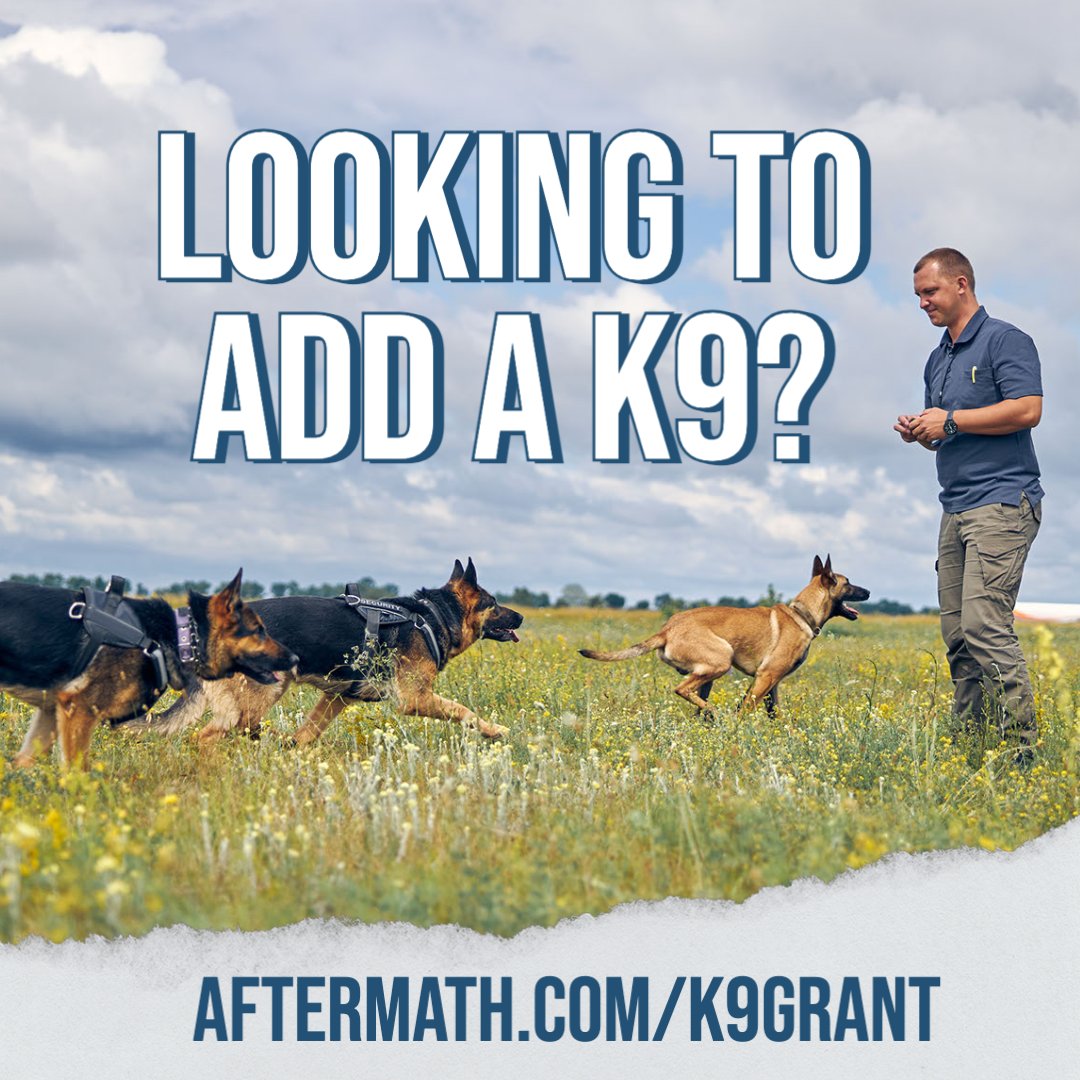 Not only is it #NationalPoliceWeek but tomorrow the #AftermathK9Grant kicks off! What better way to honor your agency then to register them for a Grant to help or create a K9 unit.

Click the link to learn more: aftermath.com/k9-grant

#aftermathcares #charity
<a href="/NLEOMF/">National Law Enforcement Officers Memorial Fund</a> <a href="/GLFOP/">National Fraternal Order of Police (FOP)</a>